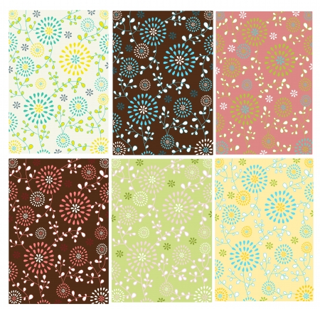 Set of floral patternsのイラスト素材