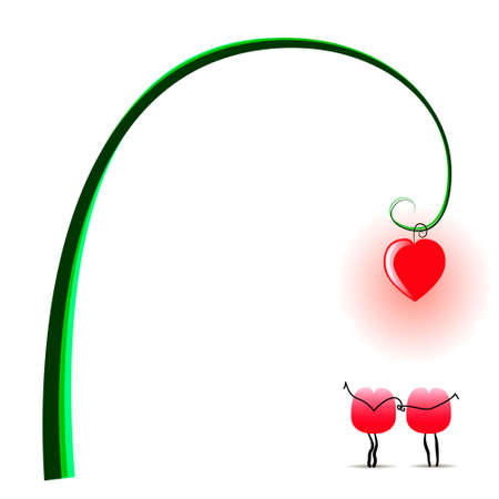 Lovers under a lampのイラスト素材