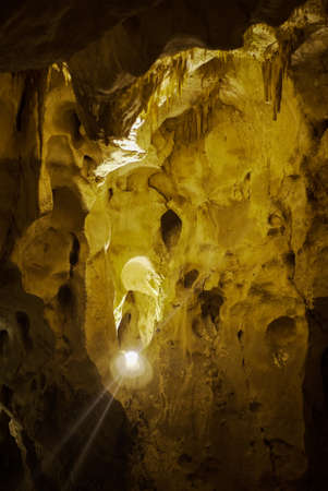 Cave with stalagmites and stalactitesの写真素材