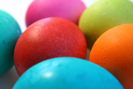 Bright and colorful Easter eggsの写真素材