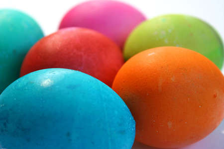 Bright and colorful Easter eggsの写真素材