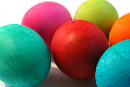 Bright and colorful Easter eggsの写真素材