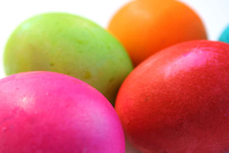 Bright and colorful Easter eggsの写真素材