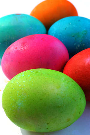 Bright and colorful Easter eggsの写真素材