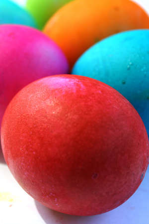 Bright and colorful Easter eggsの写真素材