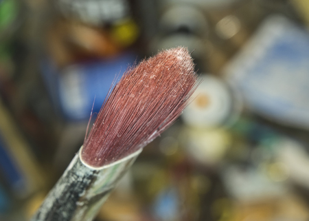 Close up shot of an old  brush tipの写真素材