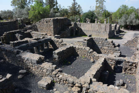 Ancient ruins at Katzrin National Park in Israelの写真素材