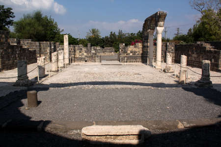 Ancient ruins at Kursi National Park in Israel