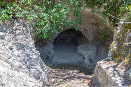 The large water cistern at Bet She'arim National Park in Kiryat Tivon, Israelの写真素材