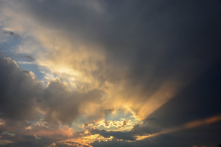 God's rays at sunset in the Holy Land Israel