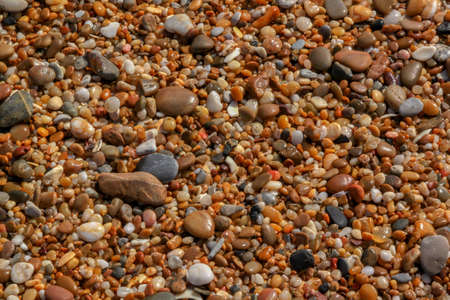 Pebbles and rocks at the beach of the Mediterranean Sea in Israel