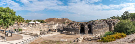 View of the outside of the amphitheater at Bet She'an National Park in Israel