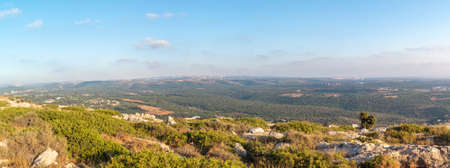 Panoramic view from Adamit National Park of the Western Galilee in Northern Israel
