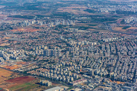 View of Tel Aviv, Israel from an airplane after take off