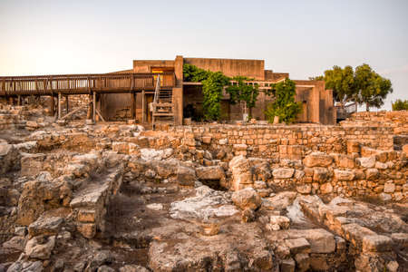 Dionysus house view from outside at Tzipori National Park in Israel.の写真素材