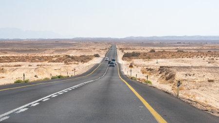 Highway through the Negev Desert in Southern Israelのeditorial素材
