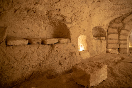 The Cave of Rabbi Yehuda Hanassi at Bet She'arim National Park in Kiryat Tivon, Israel. Burial caveの写真素材