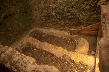 The Cave of Rabbi Yehuda Hanassi at Bet She'arim National Park in Kiryat Tivon, Israel. Burial caveの写真素材