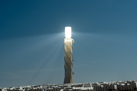 Ashalim Power Station. Power station Aschalim. The solar power station is built in the Negev desert...