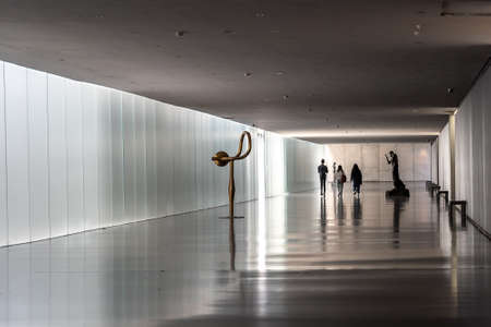 Jerusalem, Israel 11-22-2021 Israel Museum hall way with sculptures in Jerusalem, Israelのeditorial素材