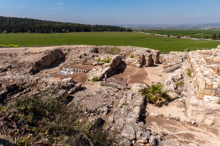 Tel Megiddo National Park is an archaeological site. Also known as Armageddon the place where the last battle between good and evil will be fought.の写真素材
