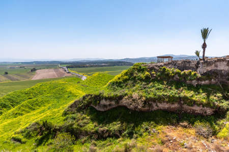 The view from Tel Megiddo Nation Park of the Jezreel Valley in northern Israel.