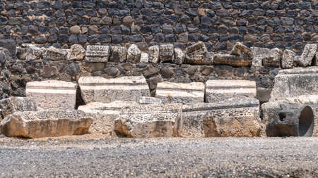Ruins of the ancient city of Pompeii, destroyed by the volcano Vesuvius.の写真素材