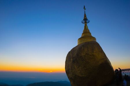 Kyaikhtiyo pagoda,Golden rock, Myanmar.They are public domain or treasure of Buddhism, no restrict in copy or useの写真素材
