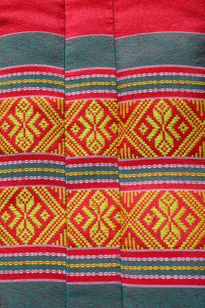 Thai traditional pattern in the on pillow craft used as a background