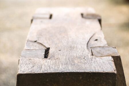 Close-Up Of Bench at homeの写真素材