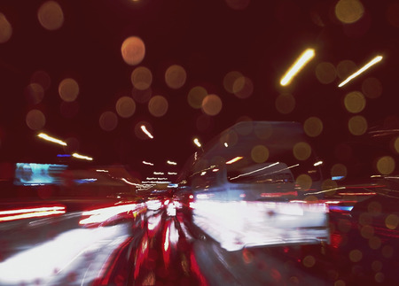 blur traffic lights on hight way