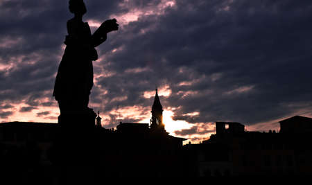 Sunset of status の写真素材