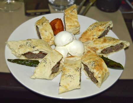High-end Turkish restaurant adana kebab dishの写真素材
