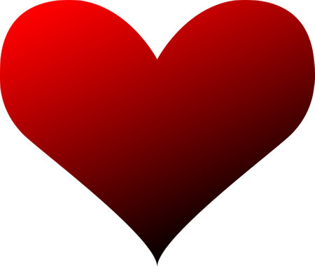 Four hearts vector shapes for valentines day holiday, red pink and purple heart shape with gradient and outlineのイラスト素材