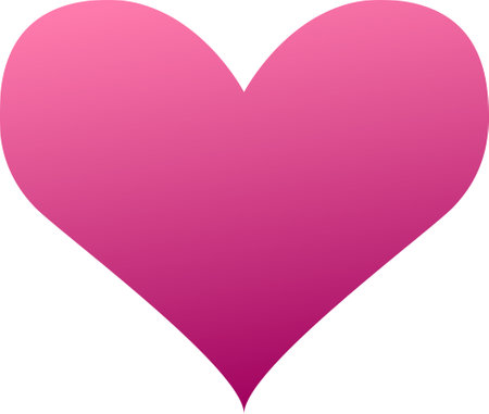Four hearts vector shapes for valentines day holiday, red pink and purple heart shape with gradient and outlineのイラスト素材