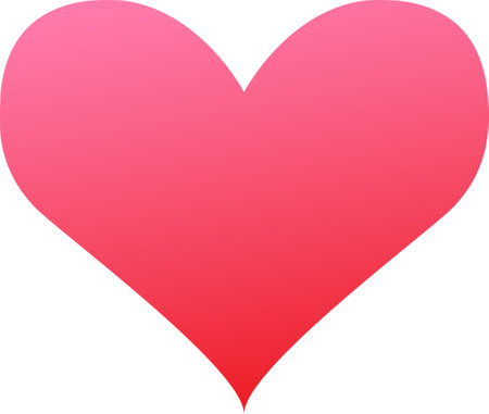 Four hearts vector shapes for valentines day holiday, red pink and purple heart shape with gradient and outlineのイラスト素材