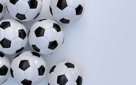 Championship soccer, football balls on white backgroundの写真素材