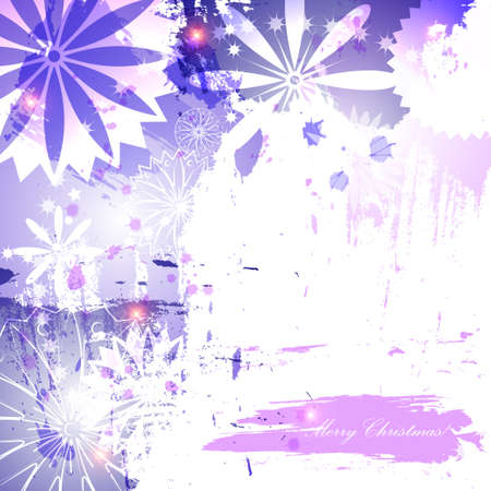 Abstract christmas background. Brush strokes in blue and purpule colorsのイラスト素材
