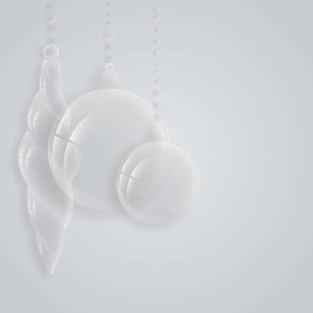 Background with Christmas balls different shape on a light background.のイラスト素材