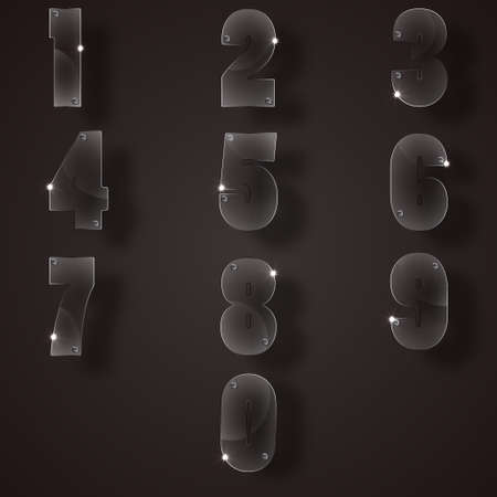 Glass numbers with screw can be use for design.のイラスト素材
