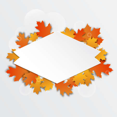 Happy Thanksgiving sticker, tag or label beautiful maple leaves.のイラスト素材