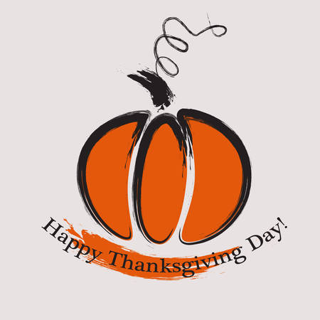 Cool stylized pumpkin. Grundge pumpkin. Thanksgiving day cardのイラスト素材