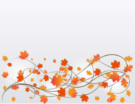 Beautiful autumn background with maple leaves and branchesのイラスト素材