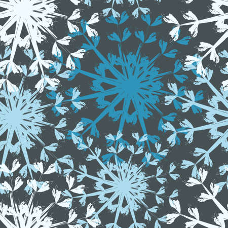 Seamless pattern of snowflakes on a grey backgroundのイラスト素材