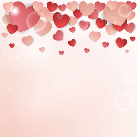 Beautiful background of pink heartsのイラスト素材