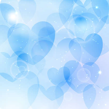 Beautiful background with blue heartsのイラスト素材