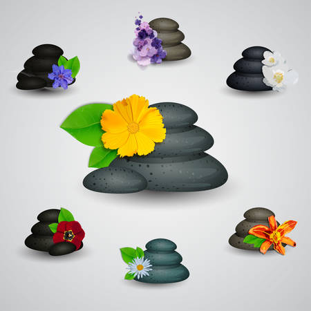 Vector realistic illustration of Spa stonesのイラスト素材