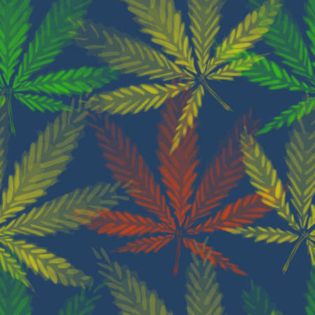 Cannabis leafs - seamless patternのイラスト素材