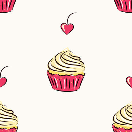 cakes seamless pattern for your designのイラスト素材