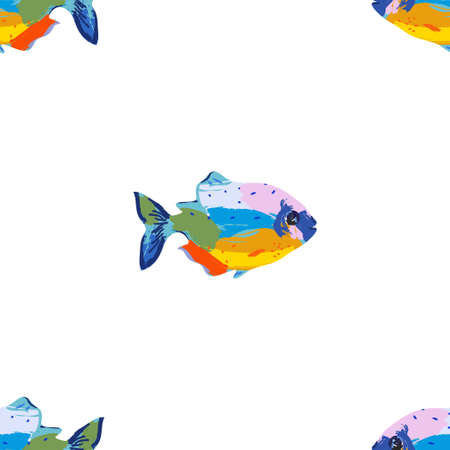 Seamless pattern with fishesのイラスト素材